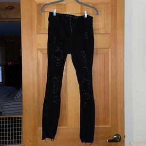 Black Hollister high waisted ripped skinny jeans